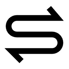 Arrow Curvy Both Direction Fill Icon from Sharp Fill - Streamline Material Set