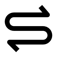 Arrow Curvy Both Direction Fill Icon from Outlined Fill - Streamline Material Set