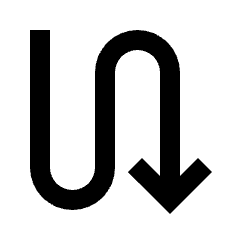 Arrow Curvy Down Right Icon from Sharp Line - Streamline Material Set