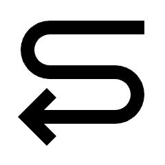 Arrow Curvy Left Down Icon from Sharp Line - Streamline Material Set