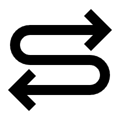 Arrow Curvy Left Right Alt Icon from Sharp Line - Streamline Material Set