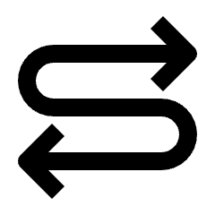 Arrow Curvy Left Right Alt Fill Icon from Outlined Fill - Streamline Material Set