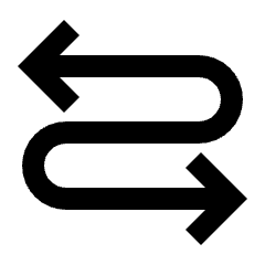 Arrow Curvy Left Right Fill Icon from Sharp Fill - Streamline Material Set