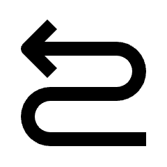 Arrow Curvy Left Up Fill Icon from Outlined Fill - Streamline Material Set