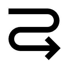 Arrow Curvy Right Down Fill Icon from Sharp Fill - Streamline Material Set