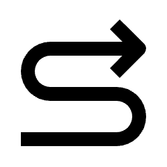 Arrow Curvy Right Up Fill Icon from Outlined Fill - Streamline Material Set