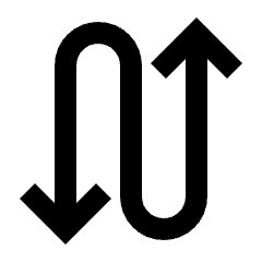 Arrow Curvy Up Down Icon from Sharp Line - Streamline Material Set