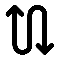 Arrow Curvy Up Down Alt Fill Icon from Rounded Fill - Streamline Material Set