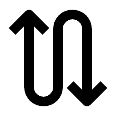 Arrow Curvy Up Down Alt Fill Icon from Outlined Fill - Streamline Material Set