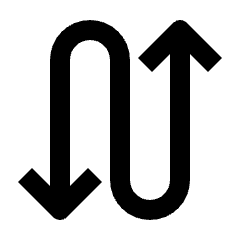 Arrow Curvy Up Down Fill Icon from Outlined Fill - Streamline Material Set