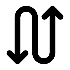 Arrow Curvy Up Down Fill Icon from Rounded Fill - Streamline Material Set