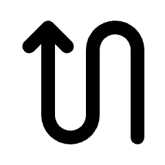 Arrow Curvy Up Left Fill Icon from Rounded Fill - Streamline Material Set