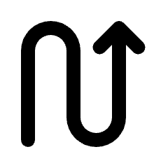 Arrow Curvy Up Right Fill Icon from Rounded Fill - Streamline Material Set