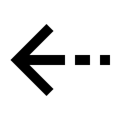 Arrow Dash Left Icon from Sharp Line - Material Pro Set