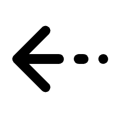 Arrow Dash Left Icon from Rounded Line - Material Pro Set