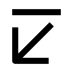 Arrow Diagonal Bottom Left Fill Icon from Outlined Fill - Streamline Material Set
