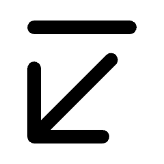 Arrow Diagonal Bottom Left Fill Icon from Rounded Fill - Streamline Material Set