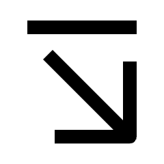 Arrow Diagonal Bottom Right Fill Icon from Outlined Fill - Streamline Material Set