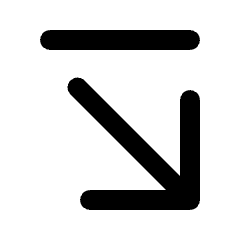 Arrow Diagonal Bottom Right Fill Icon from Rounded Fill - Streamline Material Set