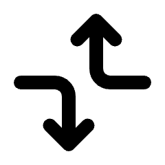 Arrow Dodge Alt Icon from Rounded Line - Streamline Material Set