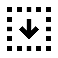 Arrow Down Dashed Square Icon from Sharp Line - Streamline Material Set