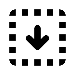 Arrow Down Dashed Square Fill Icon from Rounded Fill - Streamline Material Set