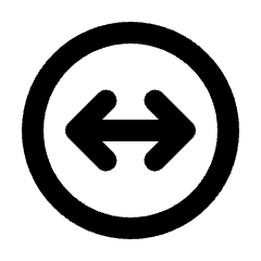 Arrow Fit To Width Circle Icon from Rounded Line - Material Pro Set