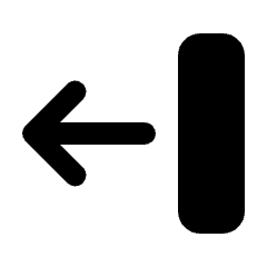 Arrow Move Left Fill Icon from Rounded Fill - Streamline Material Set