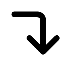 Arrow Right Down Icon from Rounded Line - Streamline Material Set