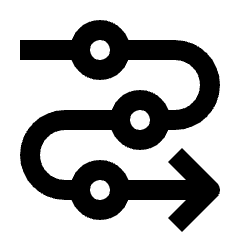 Arrow Roadmap Icon from Outlined Line - Material Pro Set