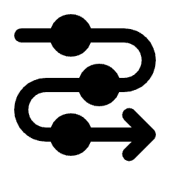 Arrow Roadmap Fill Icon from Rounded Fill - Streamline Material Set