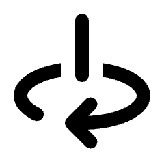 Arrow Rotate Vertical Axis Right Icon from Rounded Line - Streamline Material Set