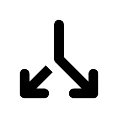 Arrow Split Down Icon from Rounded Line - Material Pro Set