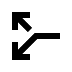 Arrow Split Left Fill Icon from Sharp Fill - Material Pro Set