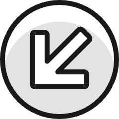 Arrow Thick Circle Bottom Left Corner 1 Icon from Ultimate Colors Set