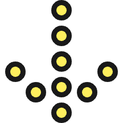 Arrow Thick Dot Down Icon from Ultimate Colors Set