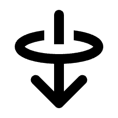 Arrow Through Elipse Down Fill Icon from Rounded Fill - Material Pro Set