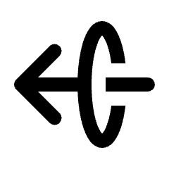 Arrow Through Elipse Left Fill Icon from Rounded Fill - Material Pro Set