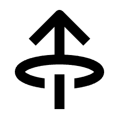 Arrow Through Elipse Up Icon from Outlined Line - Streamline Material Set