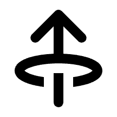 Arrow Through Elipse Up Icon from Rounded Line - Streamline Material Set