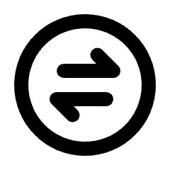 Arrow Transfer Horizontal Circle Icon from Rounded Line - Material Pro Set