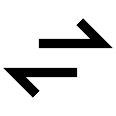 Arrow Transfer Horizontal Icon from Sharp Line - Streamline Material Set