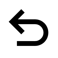 Arrow Turn Backward Fill Icon from Sharp Fill - Streamline Material Set