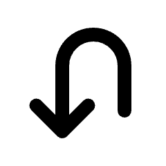 Arrow Turn Down Left Fill Icon from Rounded Fill - Streamline Material Set