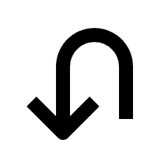 Arrow Turn Down Left Fill Icon from Outlined Fill - Streamline Material Set