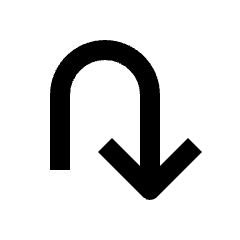 Arrow Turn Down Right Fill Icon from Outlined Fill - Material Pro Set