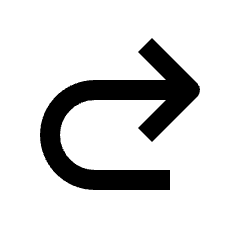 Arrow Turn Forward Icon from Outlined Line - Streamline Material Set