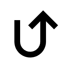 Arrow Turn Up Right Icon from Sharp Line - Streamline Material Set