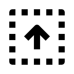 Arrow Up Dashed Square Fill Icon from Outlined Fill - Streamline Material Set