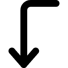 Arrows Bend Down Left 1 Icon from Micro Line Set